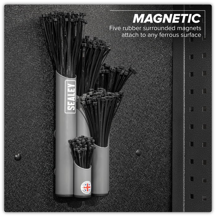 Large Magnetic Cable Tie Holder - Grey | APCTHGXL