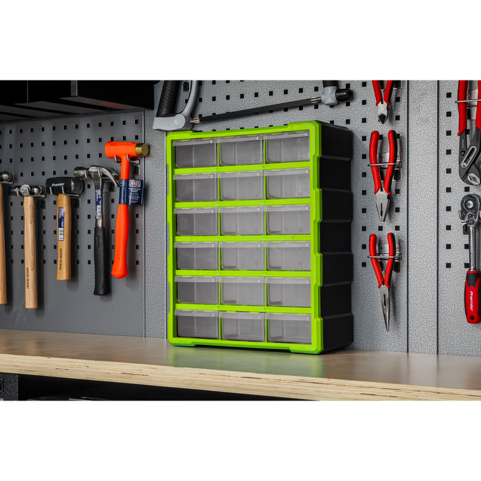 Cabinet Box 18 Drawer - Green/Black | APDC18HV