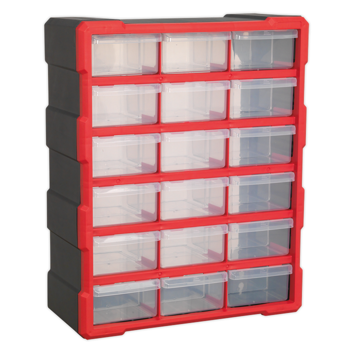 Cabinet Box 18 Drawer - Red/Black | APDC18R
