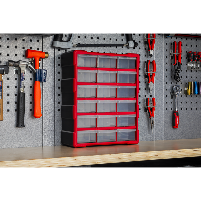 Cabinet Box 18 Drawer - Red/Black | APDC18R