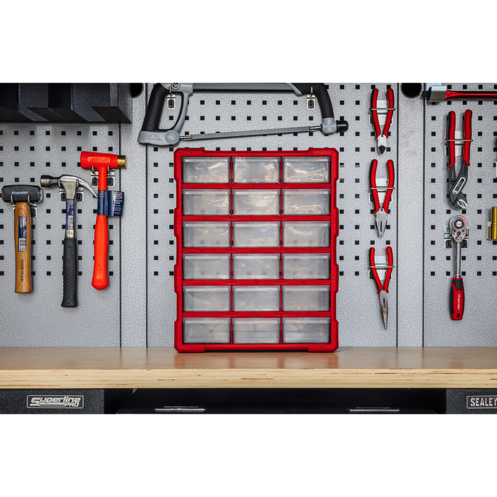 Cabinet Box 18 Drawer - Red/Black | APDC18R