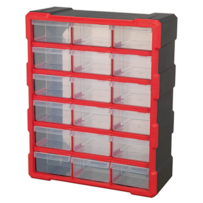 Cabinet Box 18 Drawer - Red/Black | APDC18R
