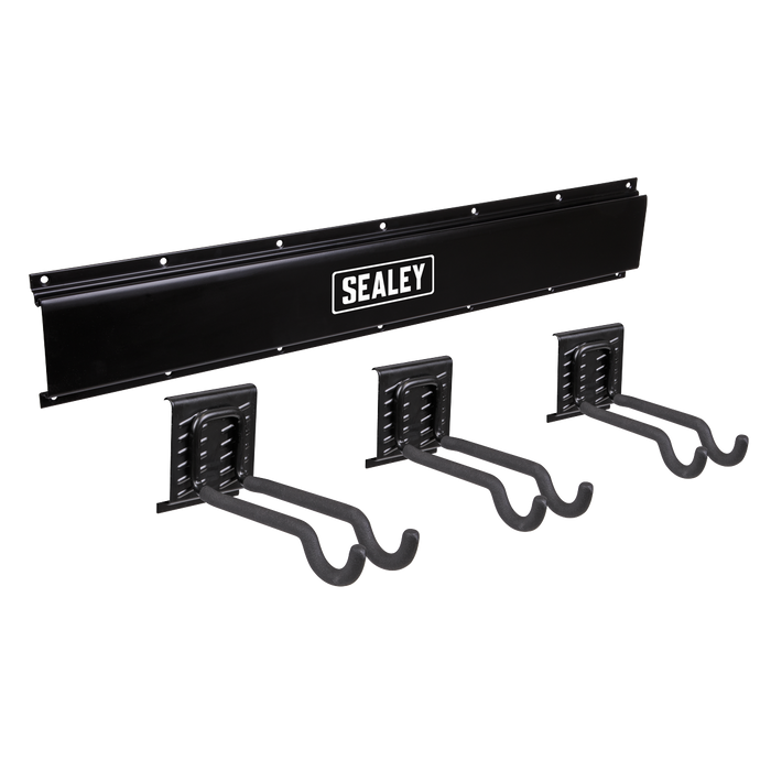 Wall Mounting Storage Rail with Sports Equipment Hooks | APHKIT11