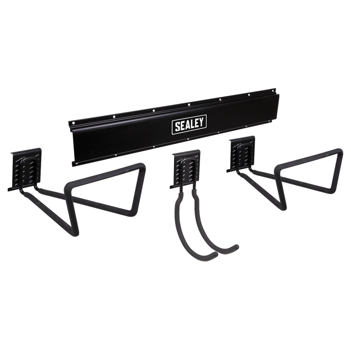 Wall Mounting Storage Rail with 3 Large Hooks | APHKIT9