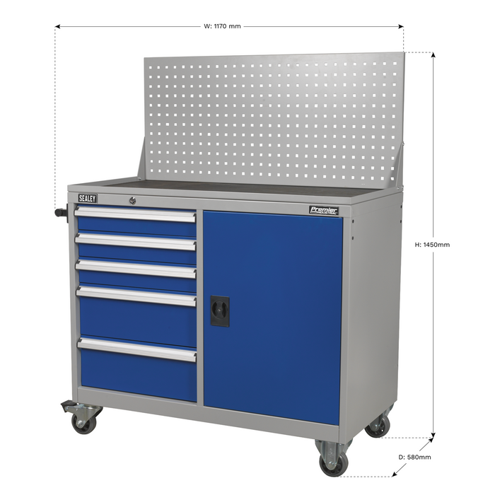 Premier Industrial™ Mobile Workstation with 5 Drawers & 1 Shelf | API1103A