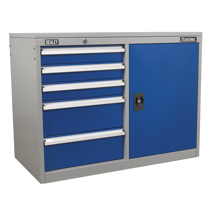 Premier Industrial™ Cabinet/Workstation with 5 Drawers & 1 Shelf | API1103B
