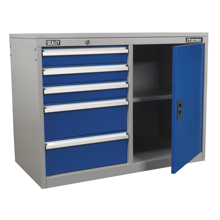 Premier Industrial™ Cabinet/Workstation with 5 Drawers & 1 Shelf | API1103B