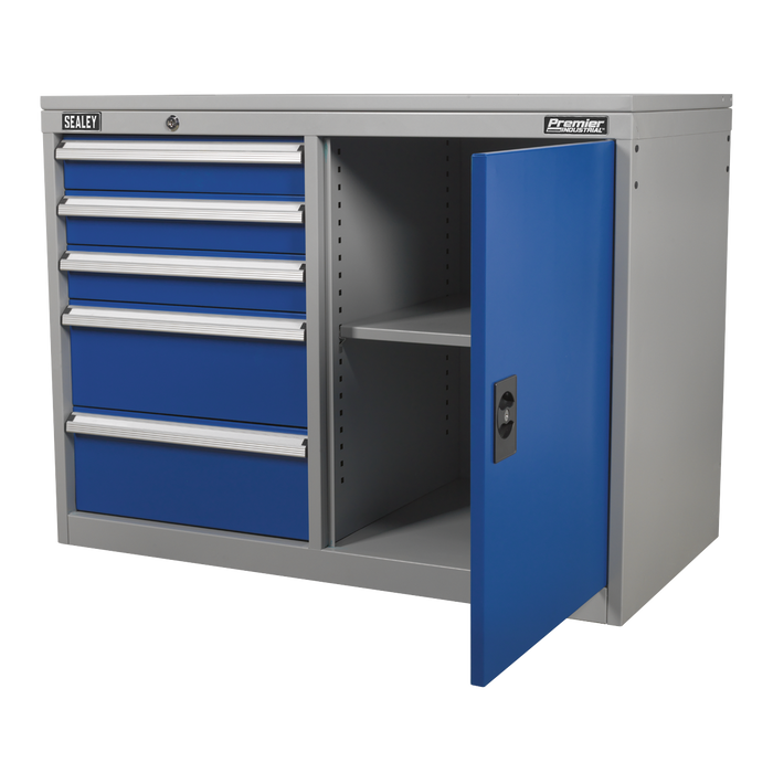 Premier Industrial™ Cabinet/Workstation with 5 Drawers & 1 Shelf | API1103B