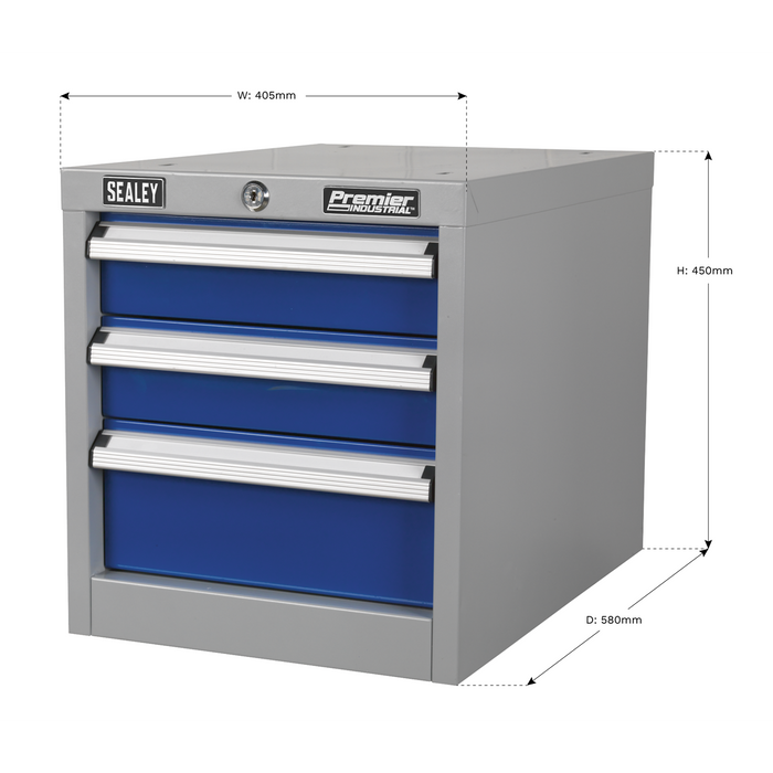 Premier Industrial™ Triple Drawer Unit for API Series Workbenches | API16