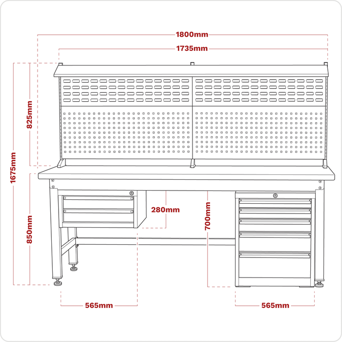Premier Industrial™ Complete Workstation & Cabinet Combo 1.8m | API1800COMB02
