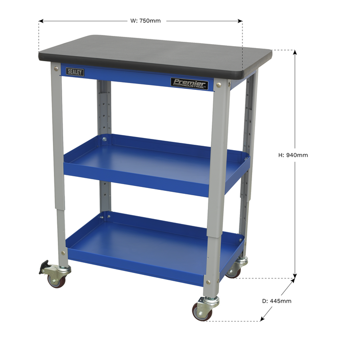 Premier Industrial™ Workshop Trolley 3-Level | API2103