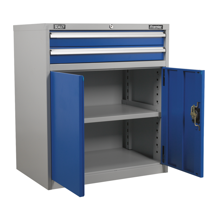 Premier Industrial™ Industrial Cabinet with 2 Drawers & 1 Shelf | API8810