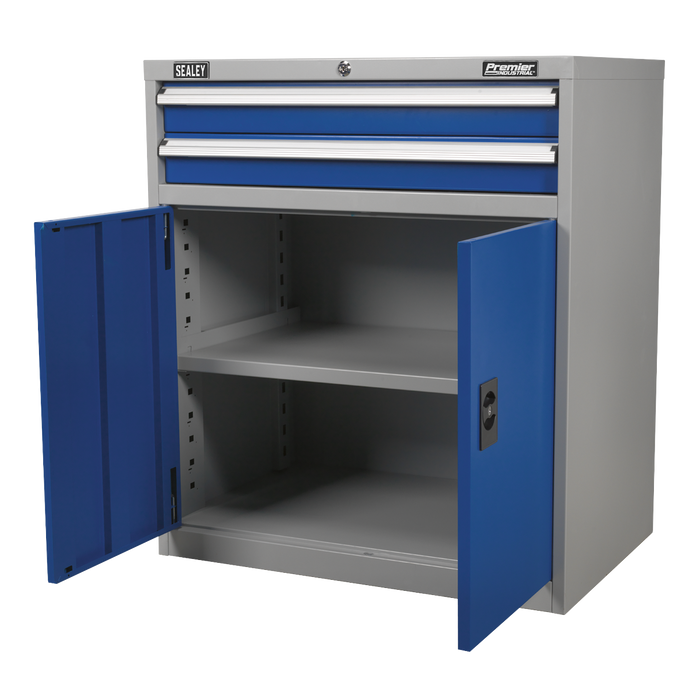 Premier Industrial™ Industrial Cabinet with 2 Drawers & 1 Shelf | API8810