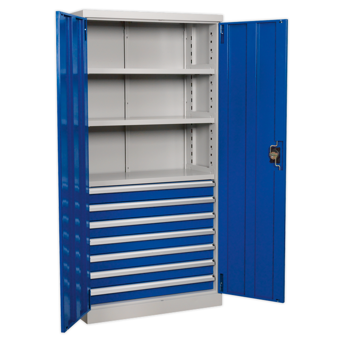 Premier Industrial™ Cabinet with 7 Drawers & 3 Shelves 1800mm | APICCOMBO7