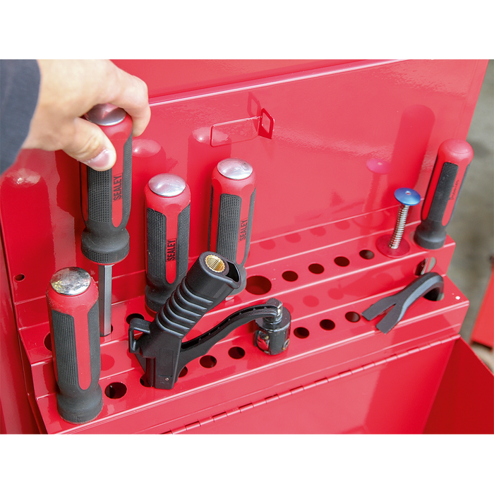 Side Cabinet for Long Handle Tools - Red | APLHT