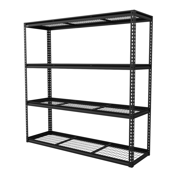 Heavy-Duty Modular Racking Unit with 4 Mesh Shelves 300kg Capacity Per Level | APMR1