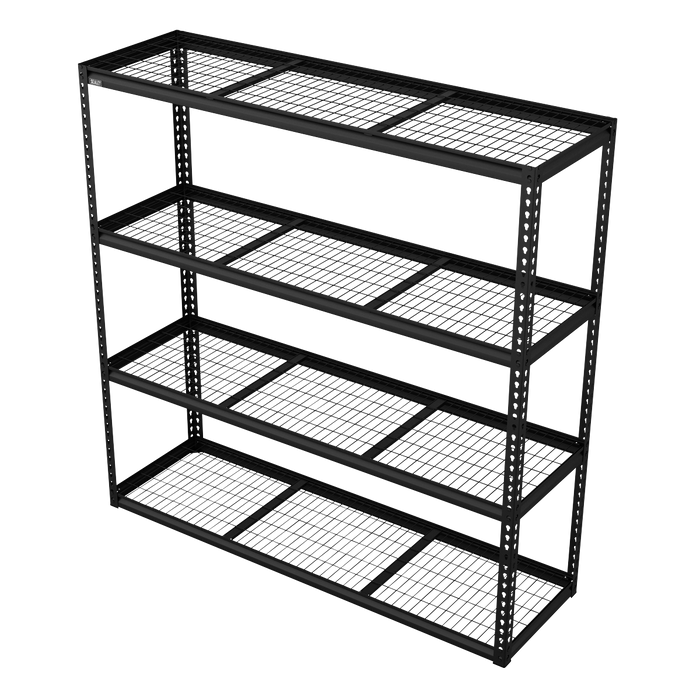 Heavy-Duty Modular Racking Unit with 4 Mesh Shelves 300kg Capacity Per Level | APMR1