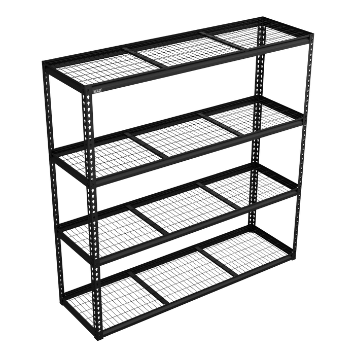 Heavy-Duty Modular Racking Unit with 4 Mesh Shelves 300kg Capacity Per Level | APMR1