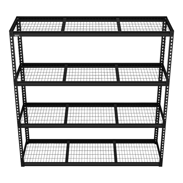 Heavy-Duty Modular Racking Unit with 4 Mesh Shelves 300kg Capacity Per Level | APMR1