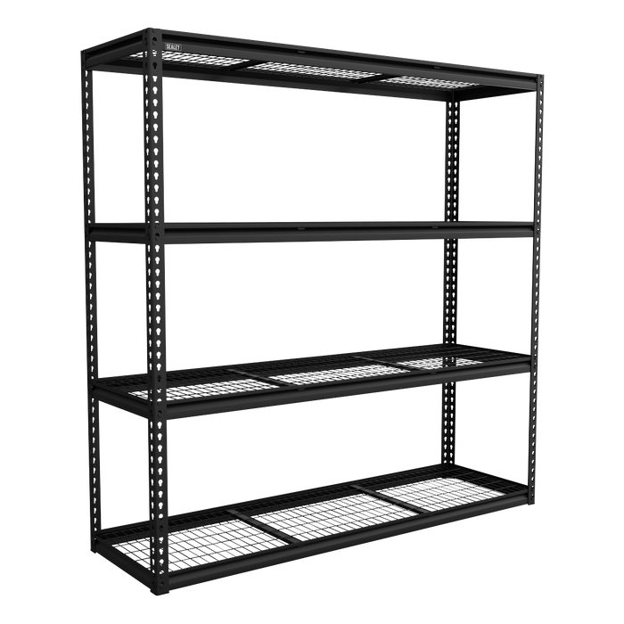 Heavy-Duty Modular Racking Unit with 4 Mesh Shelves 300kg Capacity Per Level | APMR1