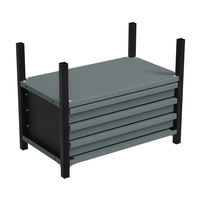 Modular Storage Mid Unit 3 Drawer & 1 Shelf 580mm | APMRM2