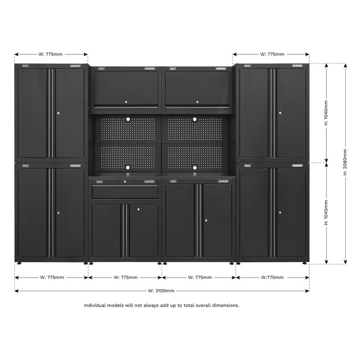 Superline PRO® Rapid-Fit Modular Garage Storage System 3.1m | APMS10HFP