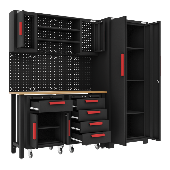 American PRO® Complete Garage Storage System with 2 Mobile Trolleys | APMS12OP