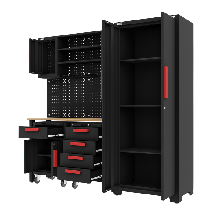 American PRO® Complete Garage Storage System with 2 Mobile Trolleys | APMS12OP