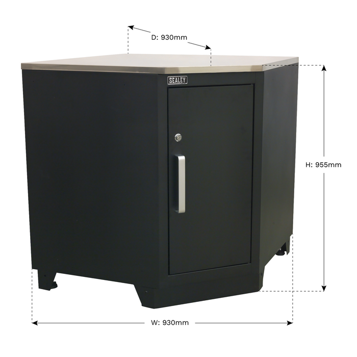Premier™ Heavy-Duty Modular Corner Floor Cabinet 930mm | APMS15