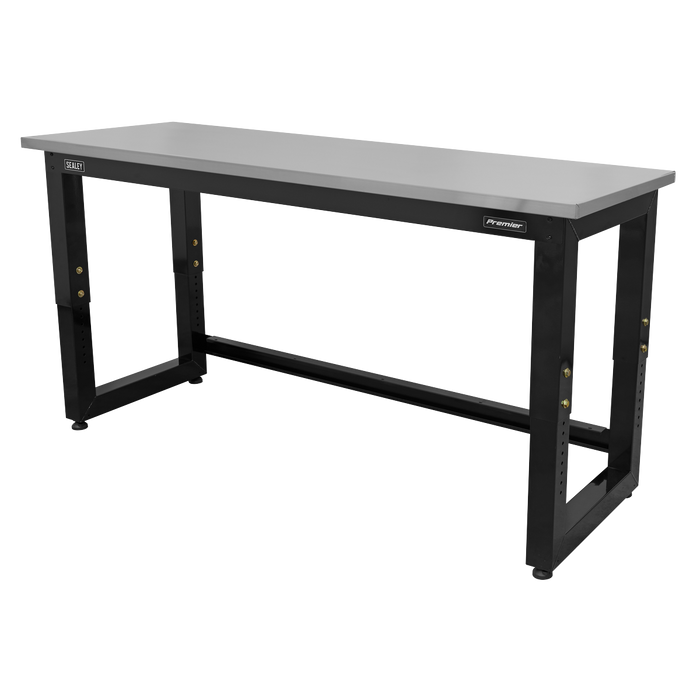 Premier™ Heavy-Duty Steel Adjustable Workbench with Stainless Steel Worktop 1830mm | APMS23