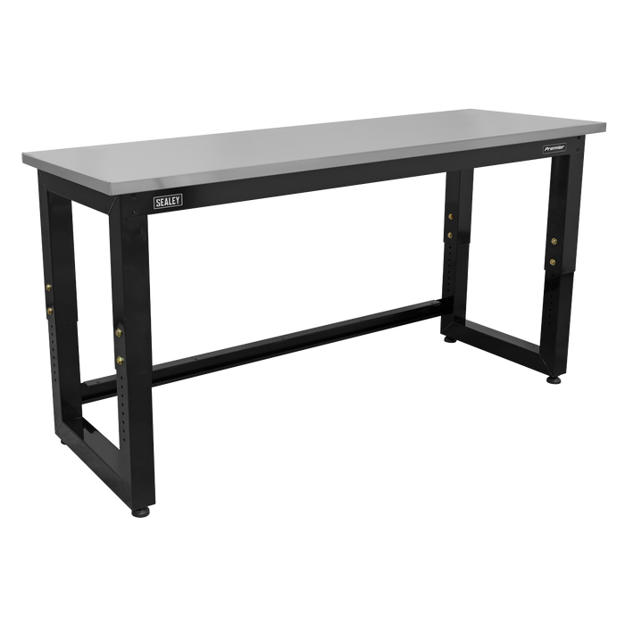 Premier™ Heavy-Duty Steel Adjustable Workbench with Stainless Steel Worktop 1830mm | APMS23