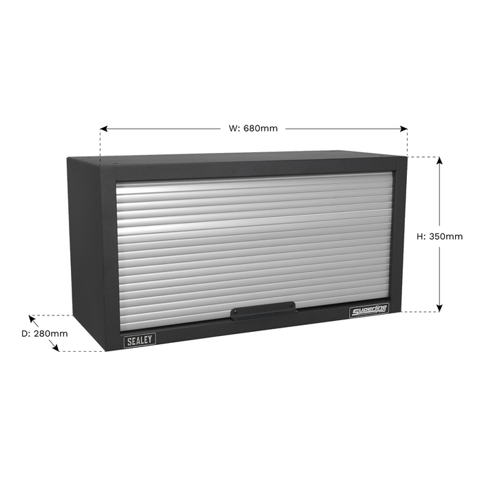 Superline PRO® Modular Wall Cabinet Tambour Front 680mm | APMS54