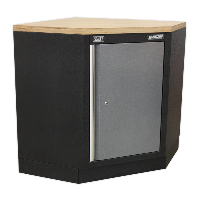 Superline PRO® Corner Storage System with Wood Worktop 1.55m | APMSSTACK08W