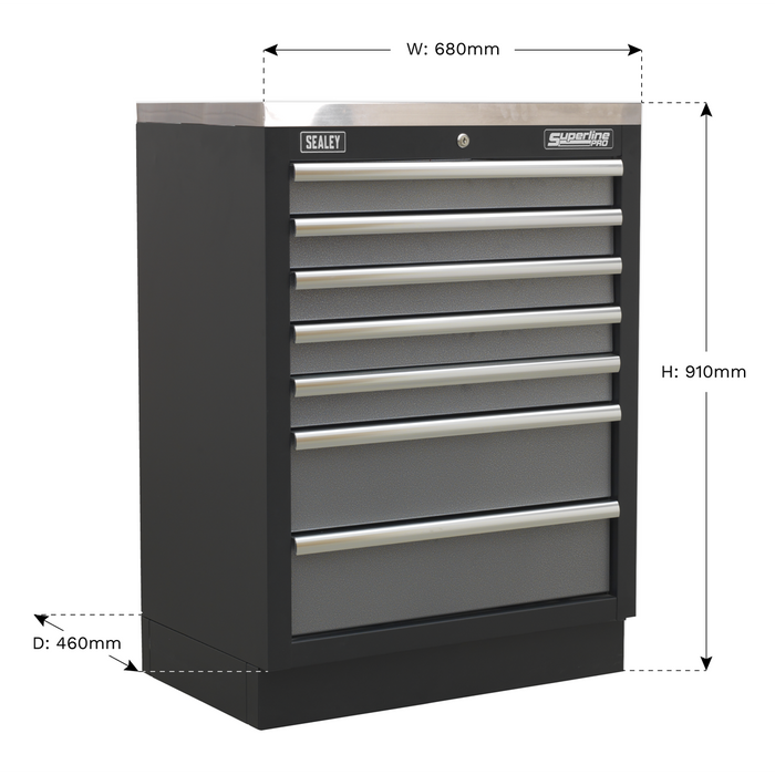 Superline PRO® Modular Cabinet 7 Drawer 680mm | APMS62