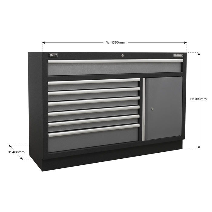 Superline PRO® Modular Floor Cabinet 7 Drawer 1360mm | APMS64