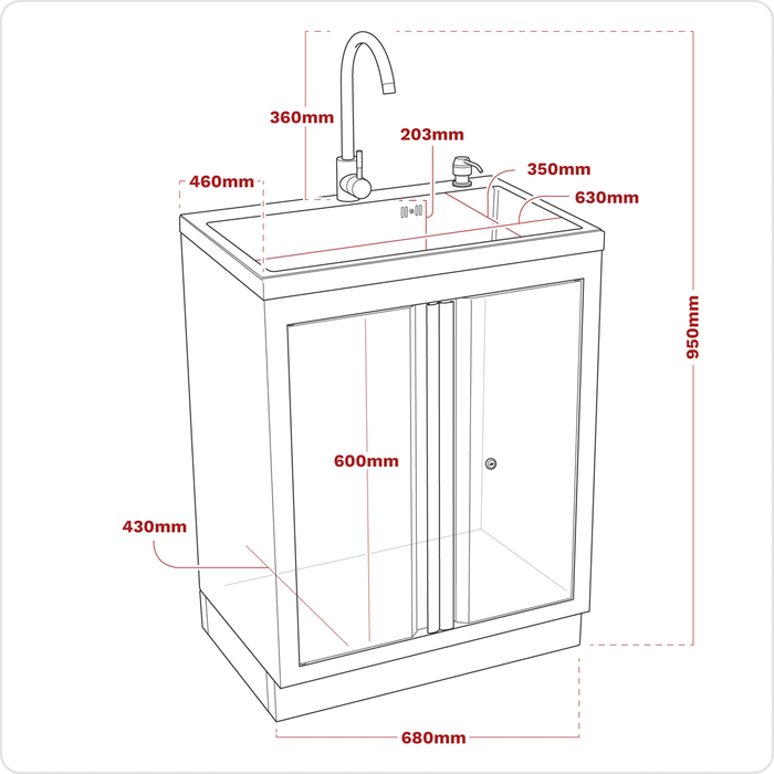 Superline PRO® Modular Sink Unit 680mm | APMS67