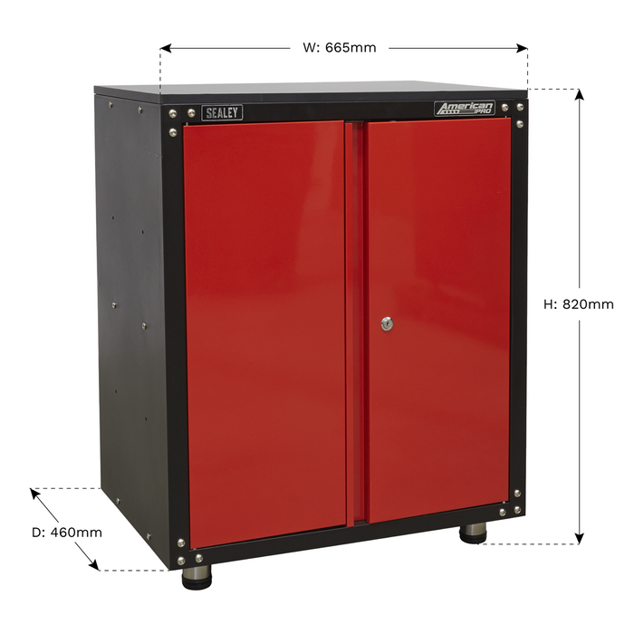 American PRO® Modular Cabinet with Worktop 2 Door 665mm | APMS81