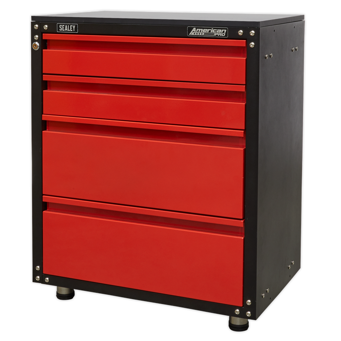 American PRO® Modular Cabinet with Worktop 4 Drawer 665mm | APMS84