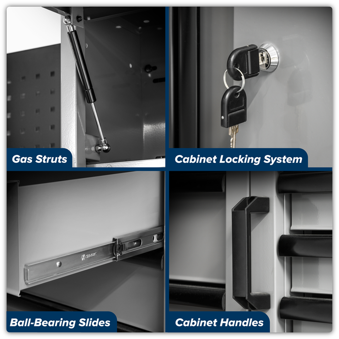 Superline PRO® Black Edition Storage System with Stainless Worktop 2.64m | APMSBESTACK02SS