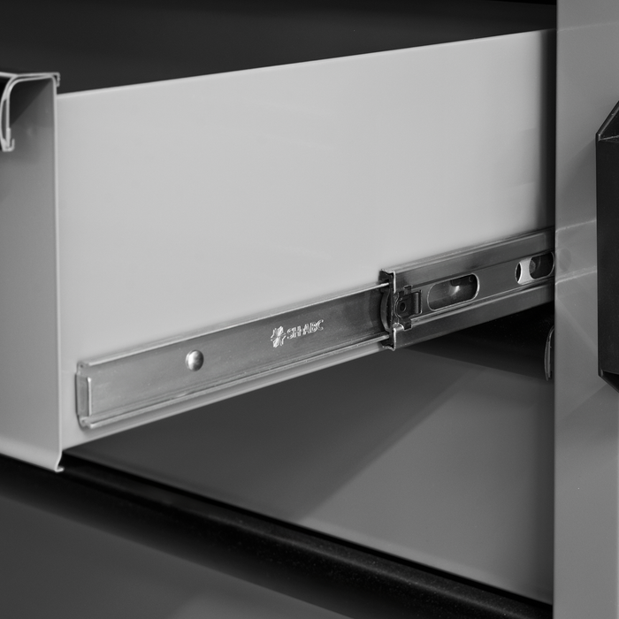 Superline PRO® Black Edition Storage System with Stainless Worktop 2.04m | APMSBESTACK03SS