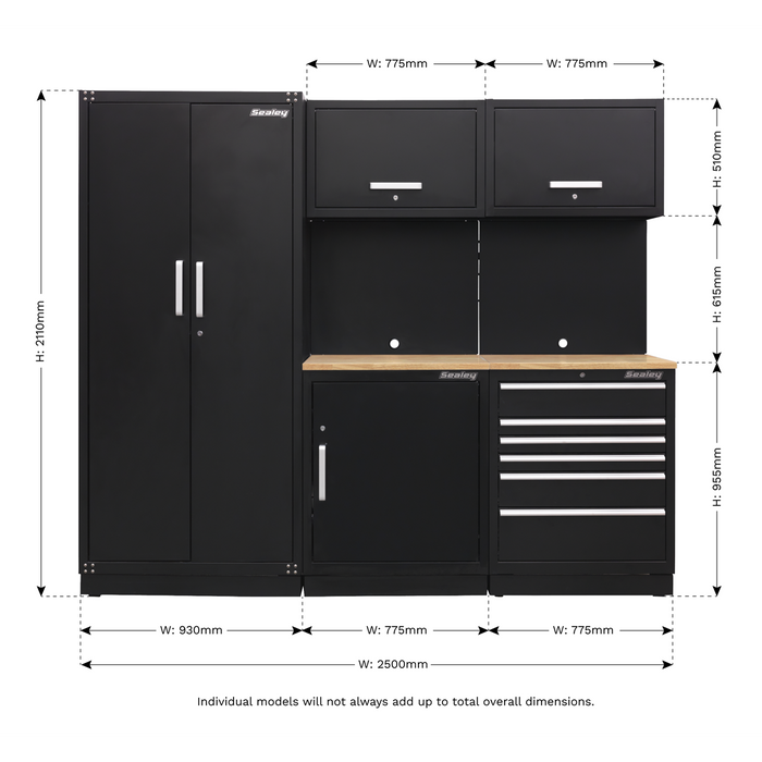 Premier™ Storage System with Hardwood Worktop 2.48m | APMSCOMBO1W