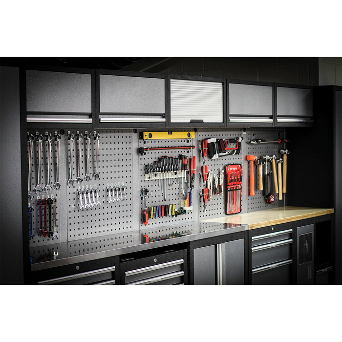 Superline PRO® Storage System with Wood Worktop 4.92m | APMSSTACK01W