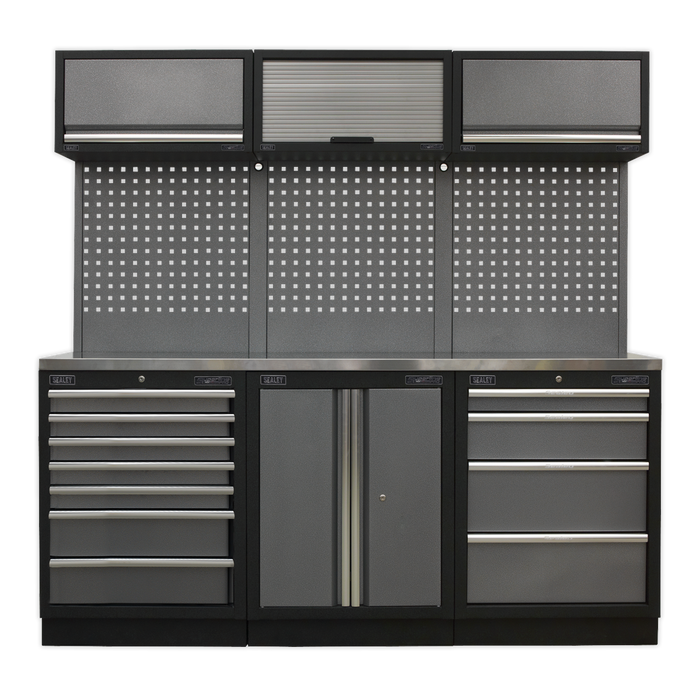 Superline PRO® Storage System with Stainless Worktop 2.04m | APMSSTACK07SS