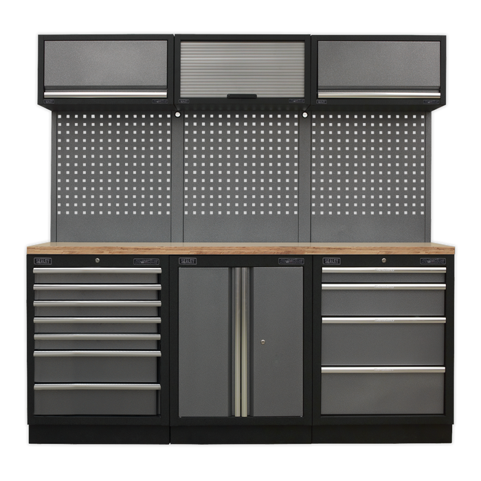 Superline PRO® Storage System with Wood Worktop 2.04m | APMSSTACK07W