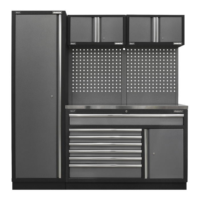 Superline PRO® Storage System with Stainless Steel Worktop 1.96m | APMSSTACK10SS