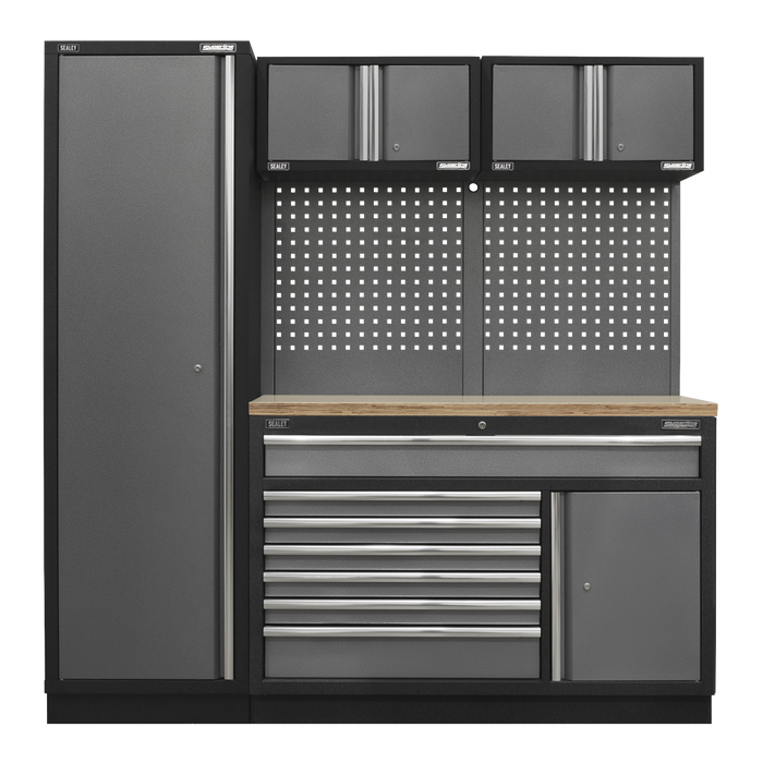 Superline PRO® Storage System with Pressed Wood Worktop 1.96m | APMSSTACK10W