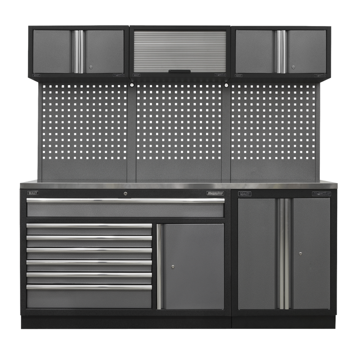 Superline PRO® Storage System with Stainless Steel Worktop 2.04m | APMSSTACK11SS