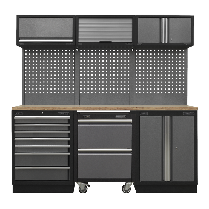 Superline PRO® Storage System with Pressed Wood Worktop 2.04m | APMSSTACK12W