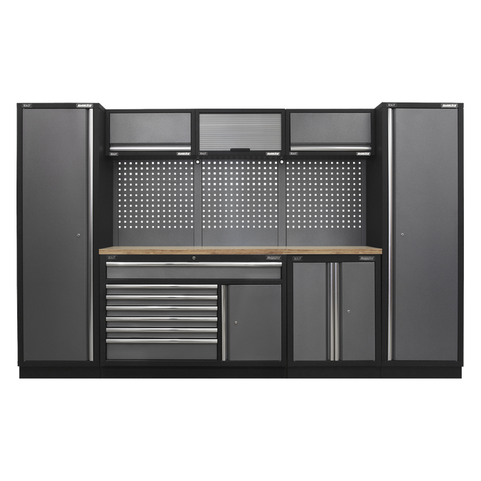 Superline PRO® Storage System with Pressed Wood Worktop 3.24m | APMSSTACK13W