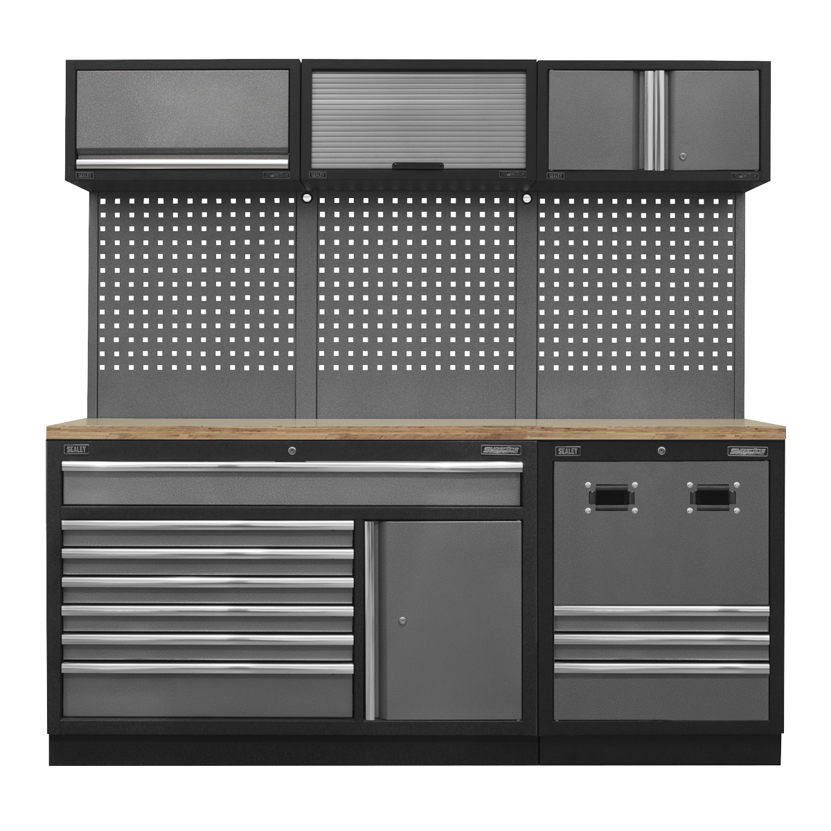 Superline PRO® Modular Storage System Combo with Pressed Wood Worktop ...